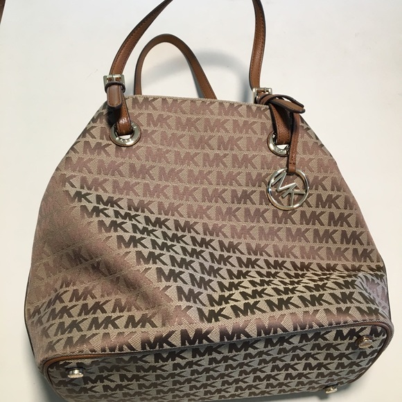 Michael Kors Handbags - NWT Michael Kors Jet Set Grab Bag Canvas MK Logo